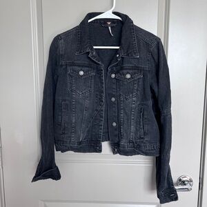 Free people Black Denim Jacket size XS